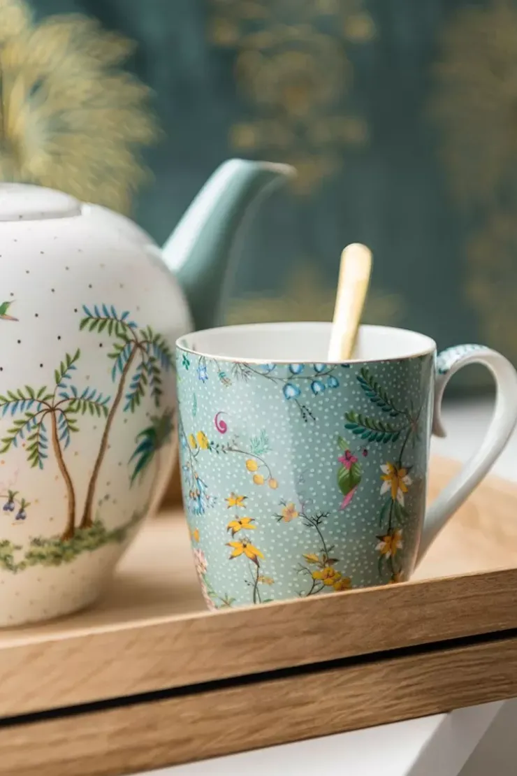 Teekannen|Pip Studio Jolie Teekanne Gross Dots Gold Weis