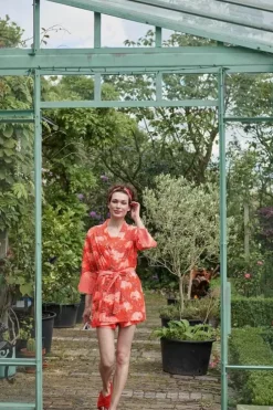 Kimonos|Pip Studio Kimono Flora Firenze Koralle Rot