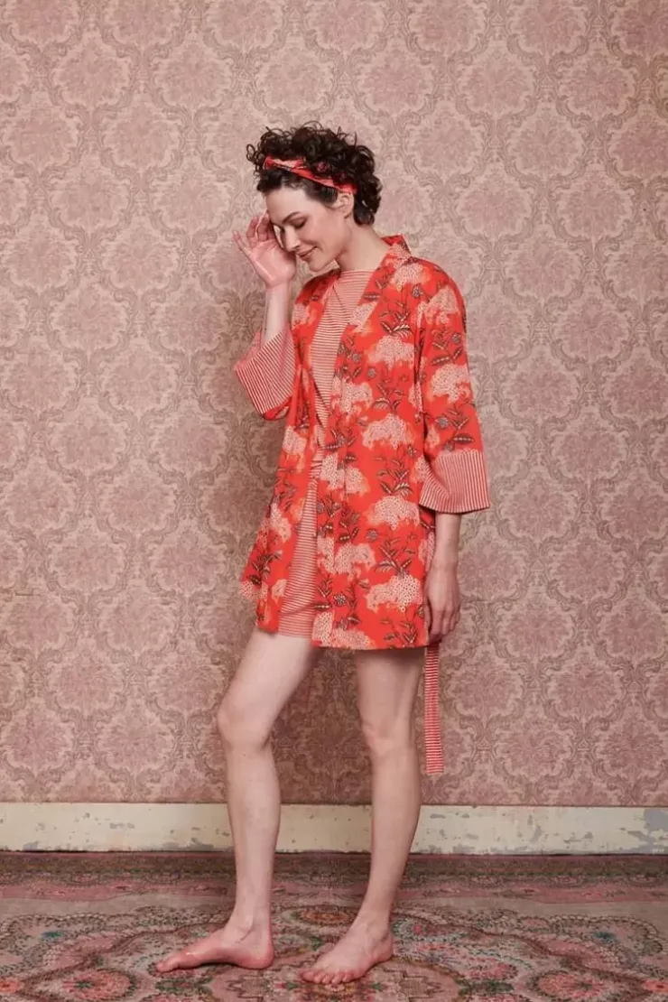 Kimonos|Pip Studio Kimono Flora Firenze Koralle Rot