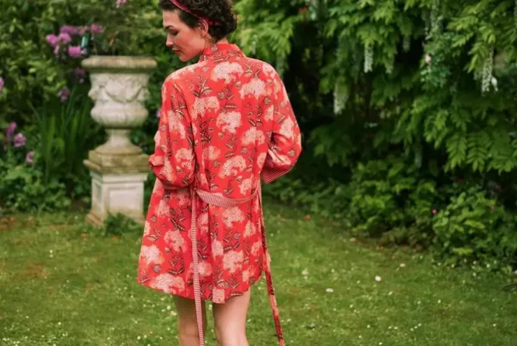 Kimonos|Pip Studio Kimono Flora Firenze Koralle Rot