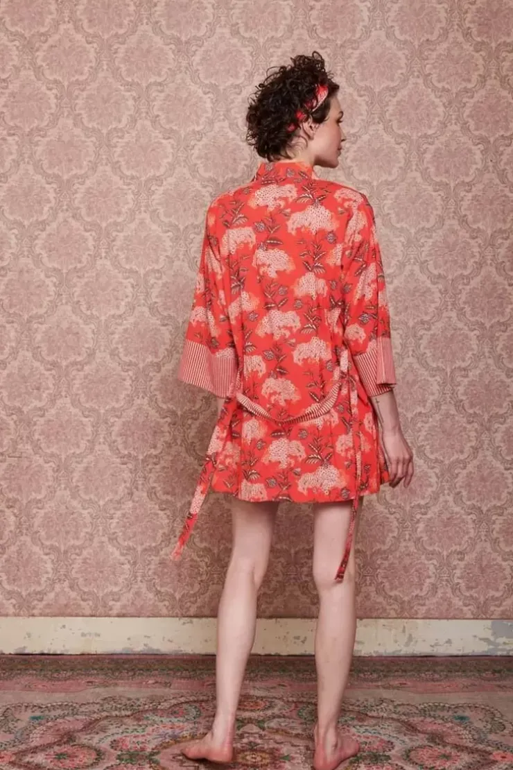 Kimonos|Pip Studio Kimono Flora Firenze Koralle Rot