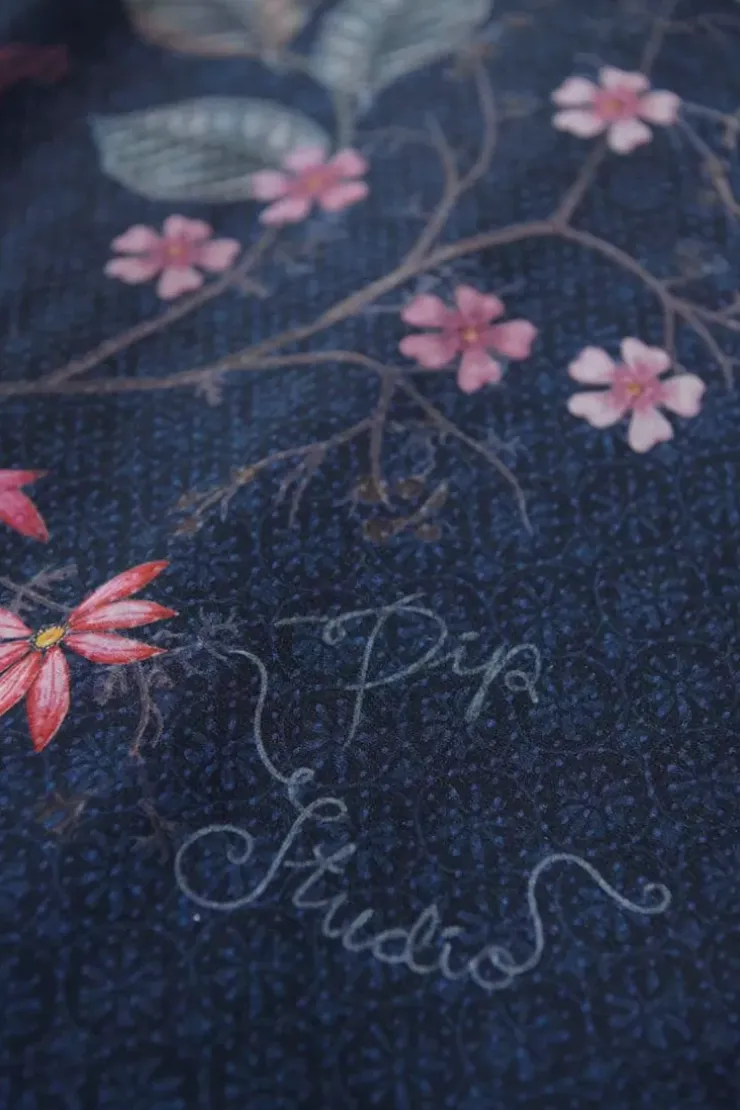 Kissenbezüge|Pip Studio Kissenbezug Tokyo Bouquet Dunkel Blau