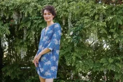 Kleider|Pip Studio Kleid Flora Firenze Kobalt Blau