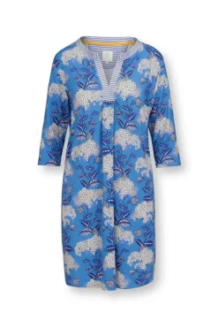 Kleider|Pip Studio Kleid Flora Firenze Kobalt Blau