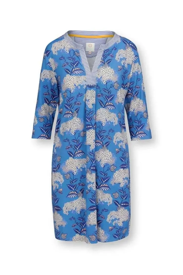 Kleider|Pip Studio Kleid Flora Firenze Kobalt Blau