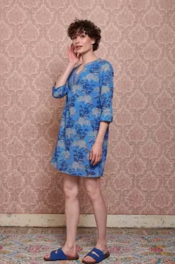 Kleider|Pip Studio Kleid Flora Firenze Kobalt Blau