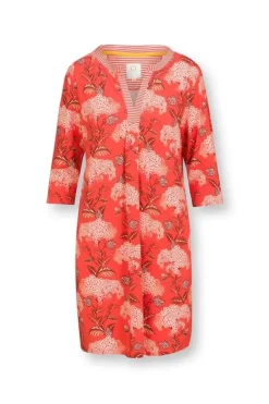 Kleider|Pip Studio Kleid Flora Firenze Koralle Rot
