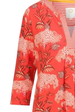 Kleider|Pip Studio Kleid Flora Firenze Koralle Rot