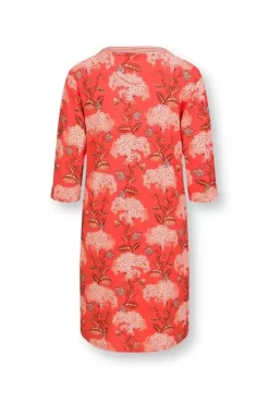 Kleider|Pip Studio Kleid Flora Firenze Koralle Rot