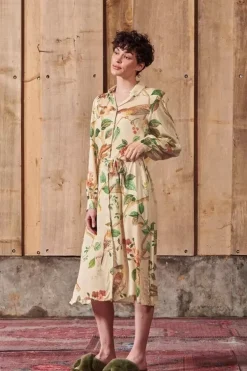 Nachthemden|Pip Studio Kleid Lange Armel Good Nightingale Sand