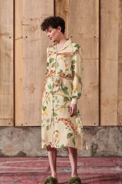 Nachthemden|Pip Studio Kleid Lange Armel Good Nightingale Sand