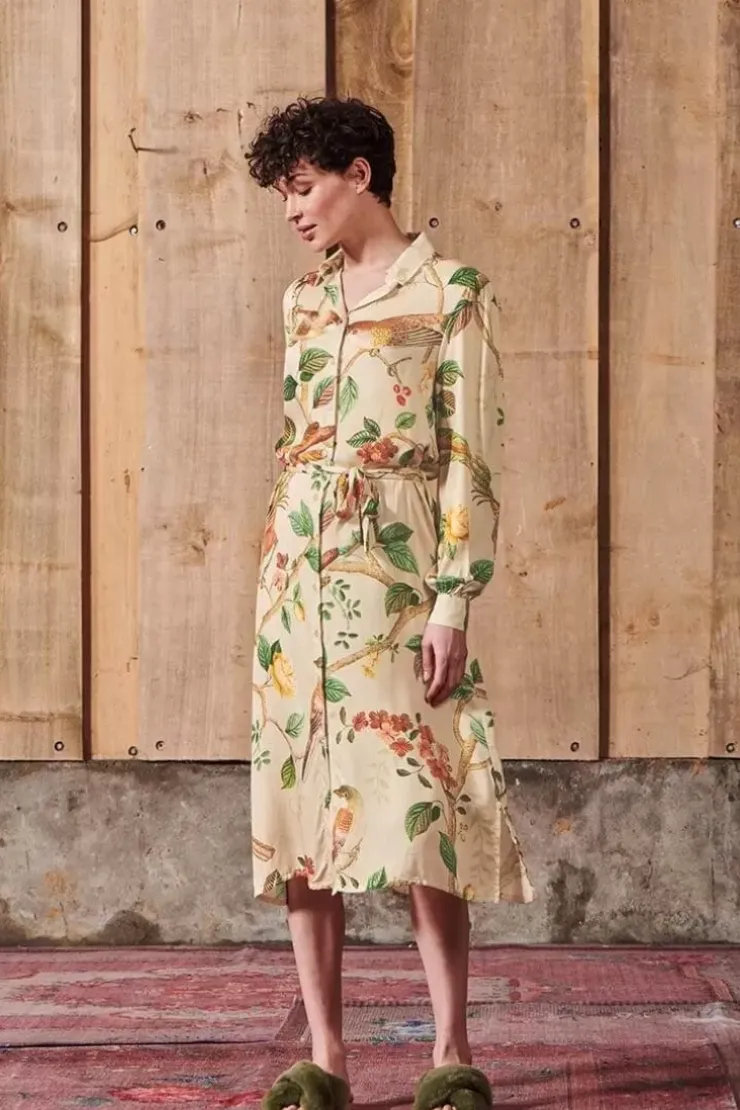 Nachthemden|Pip Studio Kleid Lange Armel Good Nightingale Sand