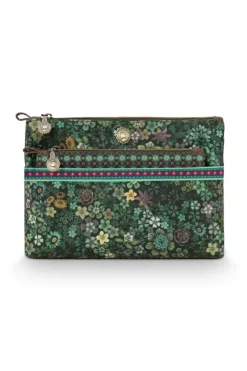 Necessaire|Pip Studio Kosmetiktasche Combi Gross Tutti I Fiori Grun