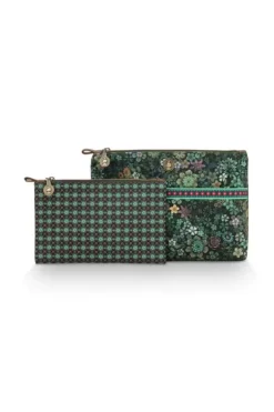 Necessaire|Pip Studio Kosmetiktasche Combi Gross Tutti I Fiori Grun