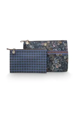 Necessaire|Pip Studio Kosmetiktasche Combi Gross Tutti I Fiori Blau