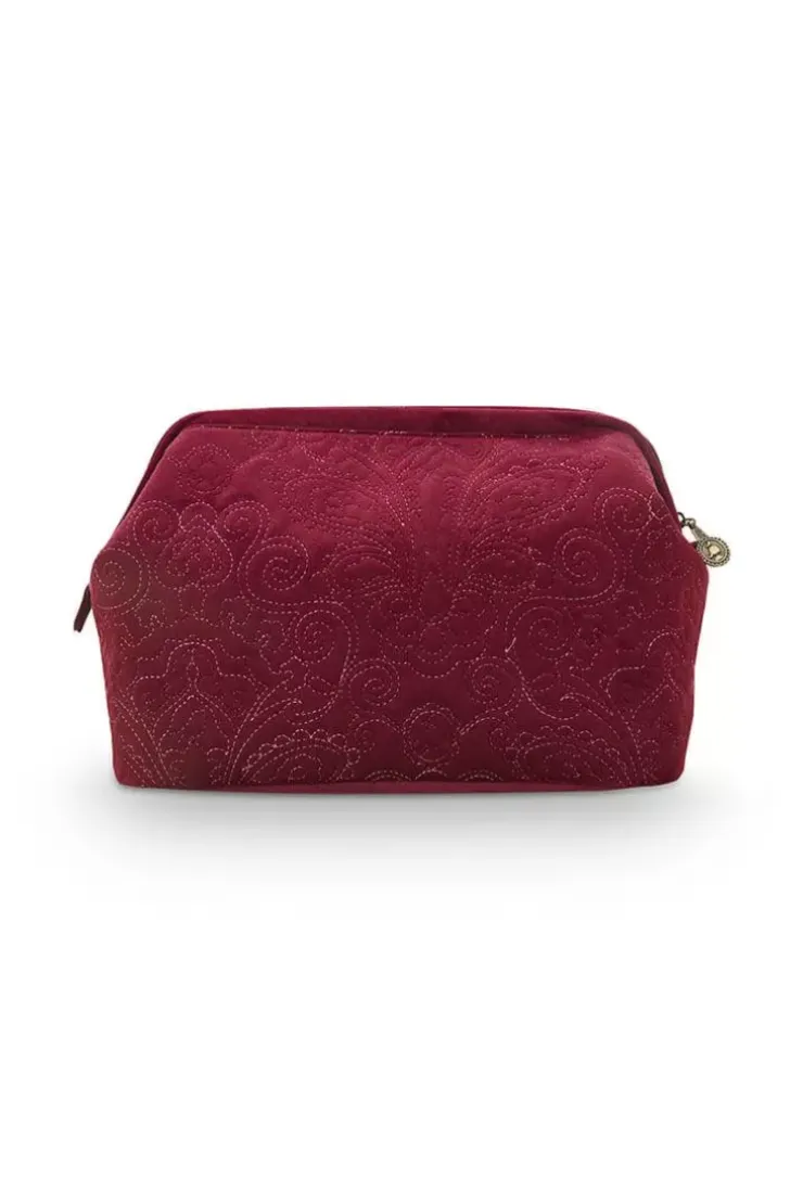 Kosmetiktasche|Pip Studio Kosmetiktasche Extra Gross Samt Quiltey Days Rot