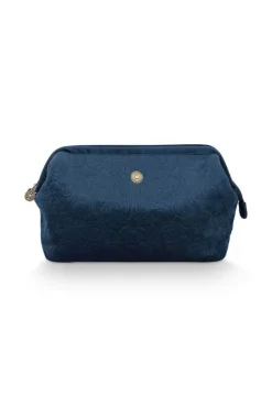 Beautycases|Pip Studio Kosmetiktasche Extra Gross Samt Quiltey Days Blau