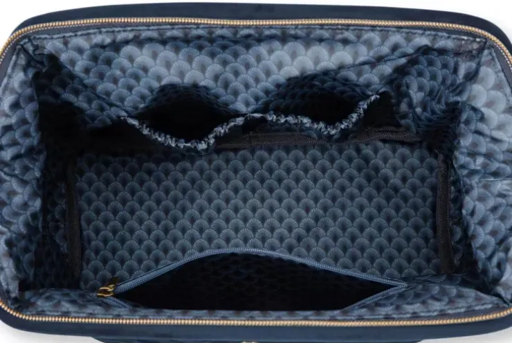 Beautycases|Pip Studio Kosmetiktasche Extra Gross Samt Quiltey Days Blau