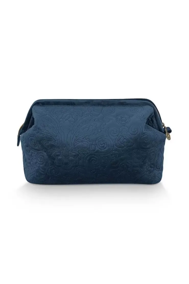 Beautycases|Pip Studio Kosmetiktasche Extra Gross Samt Quiltey Days Blau