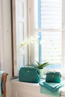Kosmetiktasche|Pip Studio Kosmetiktasche Extra Gross Samt Quiltey Days Grun