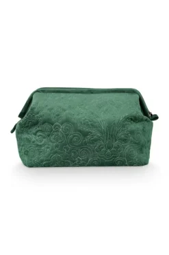 Kosmetiktasche|Pip Studio Kosmetiktasche Extra Gross Samt Quiltey Days Grun