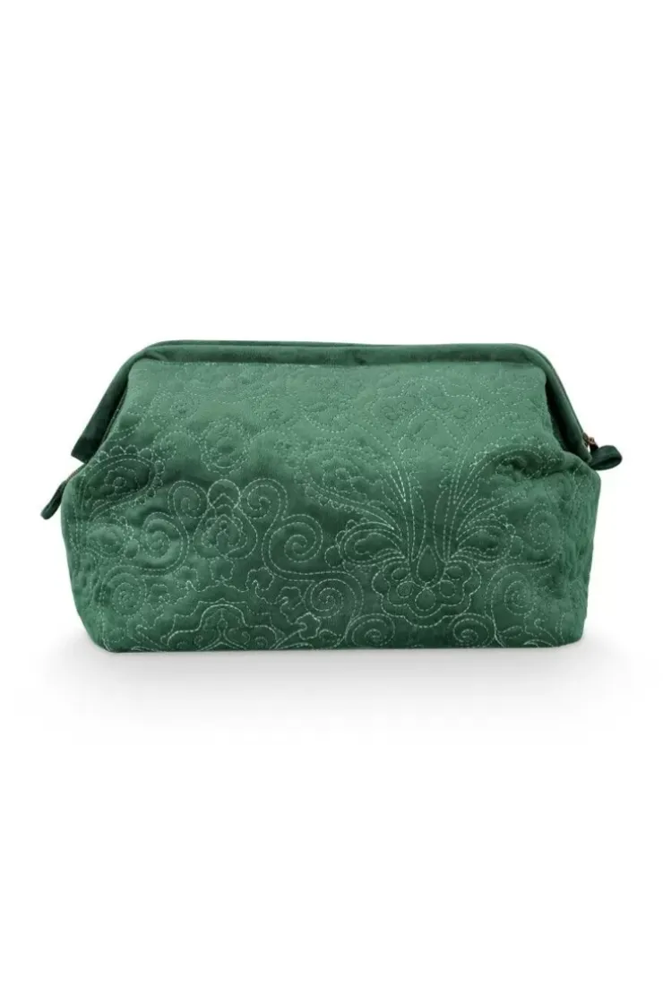 Kosmetiktasche|Pip Studio Kosmetiktasche Extra Gross Samt Quiltey Days Grun
