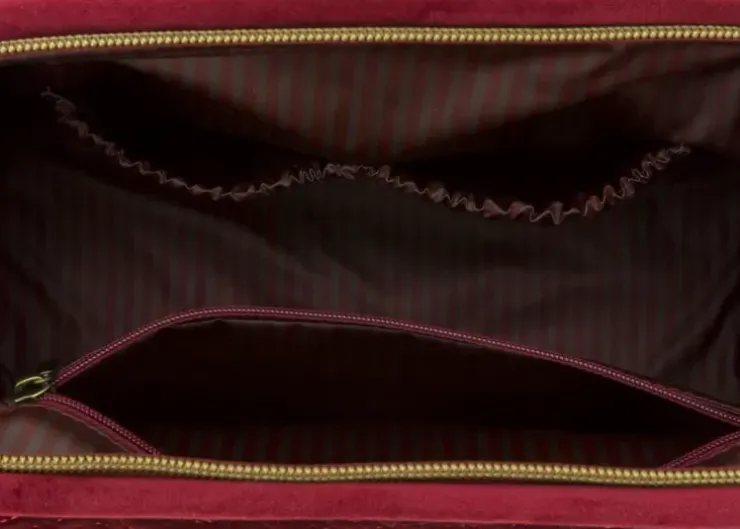 Kosmetiktasche|Pip Studio Kosmetiktasche Gross Samt Quiltey Days Rot