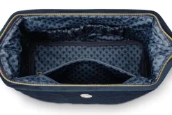 Kosmetiktasche|Pip Studio Kosmetiktasche Gross Samt Quiltey Days Blau