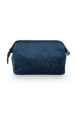 Kosmetiktasche|Pip Studio Kosmetiktasche Gross Samt Quiltey Days Blau