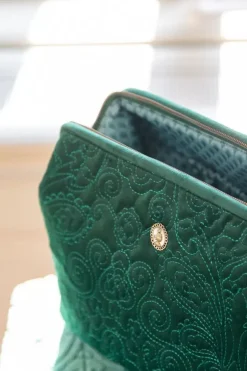 Beautycases|Pip Studio Kosmetiktasche Gross Samt Quiltey Days Grun