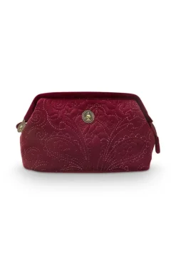 Kosmetiktasche|Pip Studio Kosmetiktasche Klein Samt Quiltey Days Rot