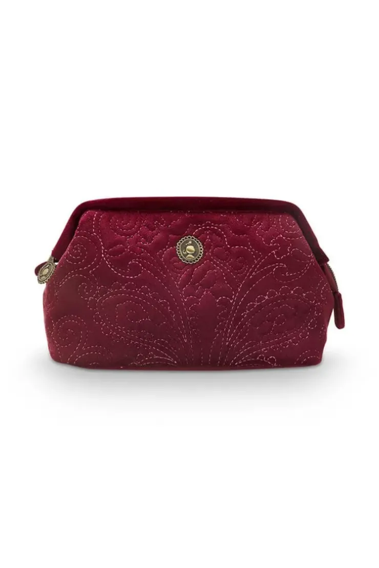 Kosmetiktasche|Pip Studio Kosmetiktasche Klein Samt Quiltey Days Rot