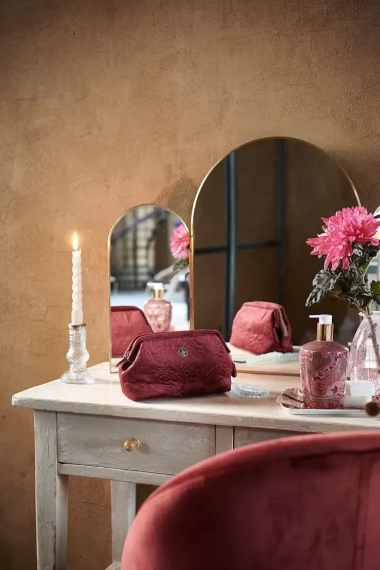 Kosmetiktasche|Pip Studio Kosmetiktasche Klein Samt Quiltey Days Rot