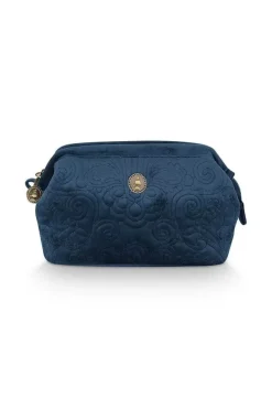 Kosmetiktasche|Pip Studio Kosmetiktasche Klein Samt Quiltey Days Blau