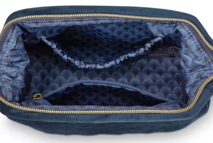 Kosmetiktasche|Pip Studio Kosmetiktasche Klein Samt Quiltey Days Blau