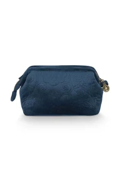 Kosmetiktasche|Pip Studio Kosmetiktasche Klein Samt Quiltey Days Blau