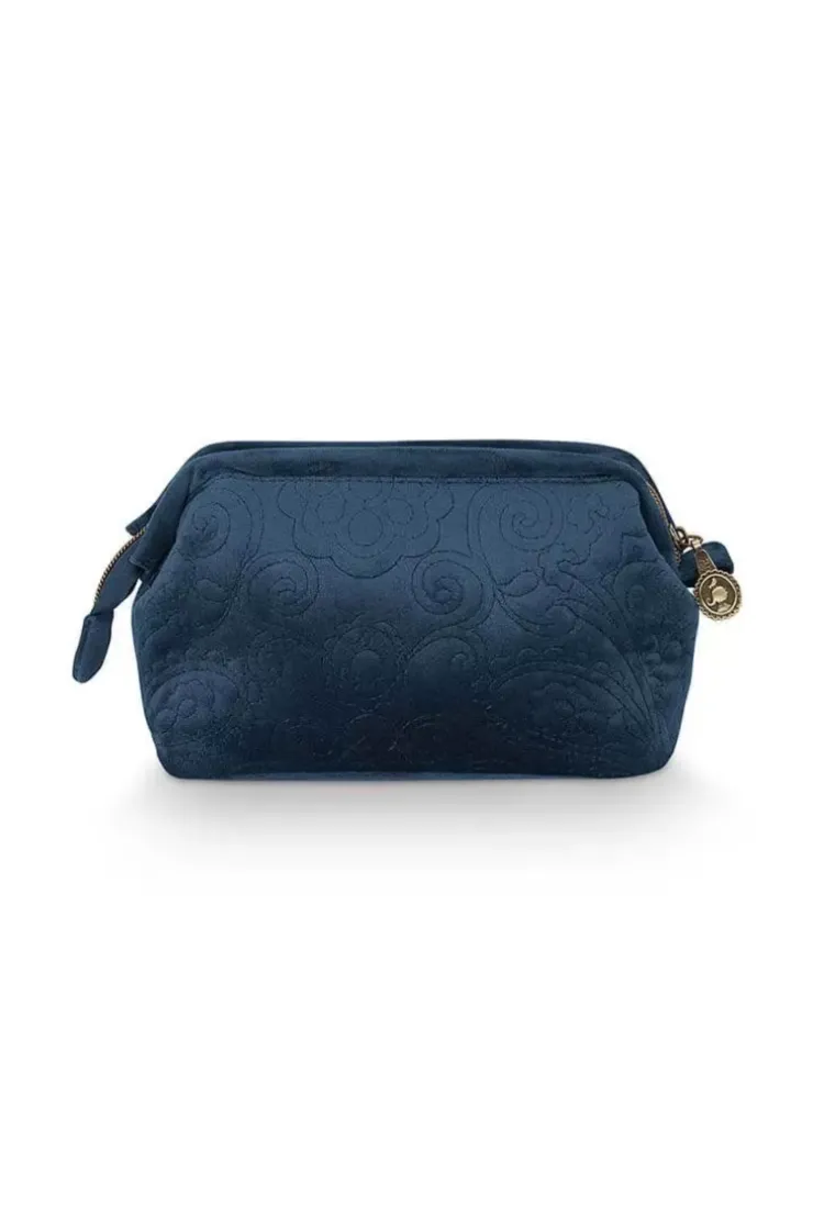 Kosmetiktasche|Pip Studio Kosmetiktasche Klein Samt Quiltey Days Blau