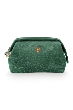 Kosmetiktasche|Pip Studio Kosmetiktasche Klein Samt Quiltey Days Grun