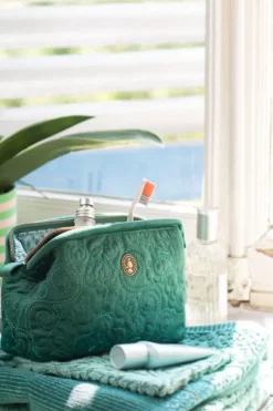 Kosmetiktasche|Pip Studio Kosmetiktasche Klein Samt Quiltey Days Grun