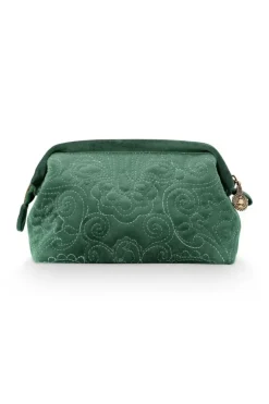 Kosmetiktasche|Pip Studio Kosmetiktasche Klein Samt Quiltey Days Grun