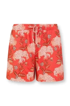 Shorts|Pip Studio Kurze Hose Flora Firenze Koralle Rot