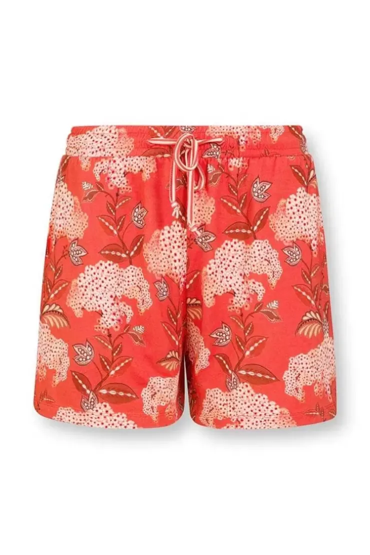 Shorts|Pip Studio Kurze Hose Flora Firenze Koralle Rot
