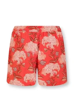Shorts|Pip Studio Kurze Hose Flora Firenze Koralle Rot