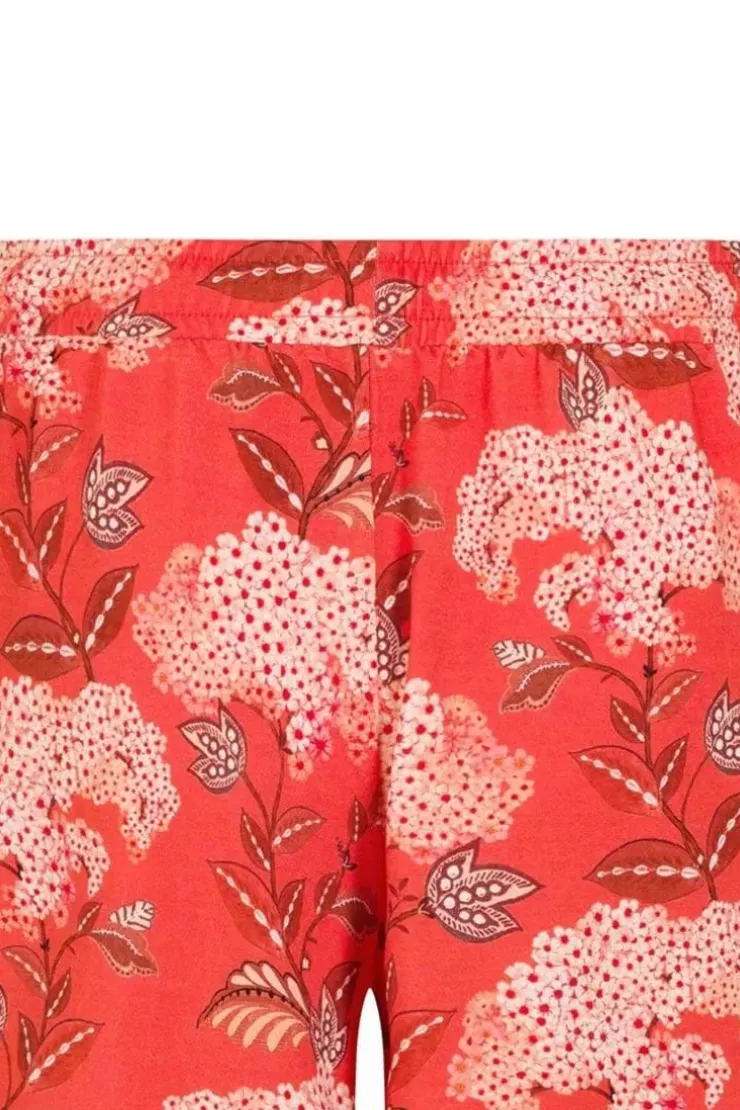 Shorts|Pip Studio Kurze Hose Flora Firenze Koralle Rot