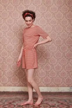 Shorts|Pip Studio Kurze Hose Little Sumo Stripe Koralle Rot