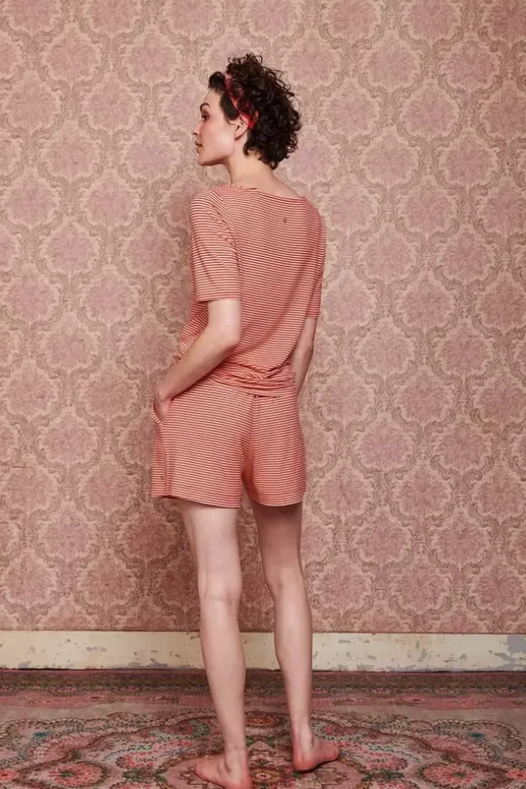 Shorts|Pip Studio Kurze Hose Little Sumo Stripe Koralle Rot