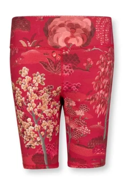 Sporthose|Pip Studio Kurze Sporthose Japanese Garden Rot
