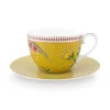 Tasse & Untertasse|Pip Studio La Majorelle Cappuccino Tasse & Untertasse Gelb