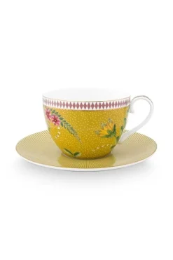 Tasse & Untertasse|Pip Studio La Majorelle Cappuccino Tasse & Untertasse Gelb
