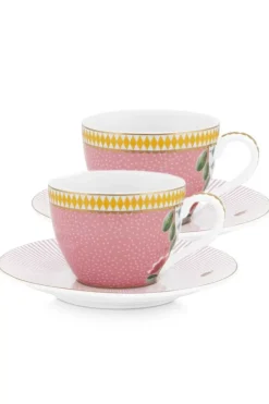 Espresso Tasse|Pip Studio La Majorelle Set/2 Espresso Tassen & Untertassen Rosa